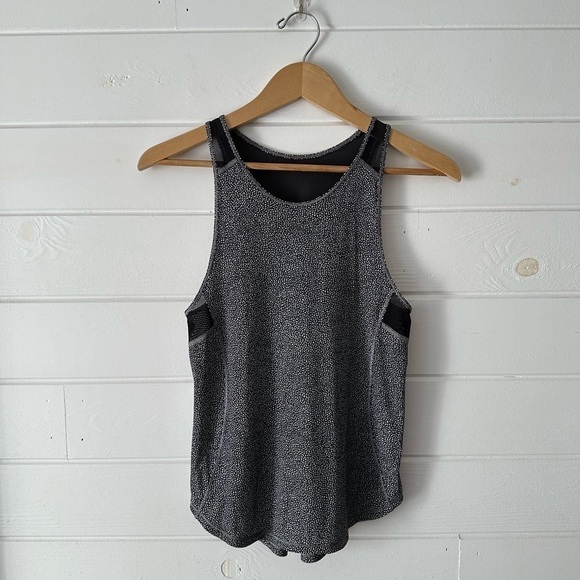 Lululemon Sculpt Tank II Chakra Print Alpine White Black Mesh Breathable Sz 2 - Picture 5 of 9